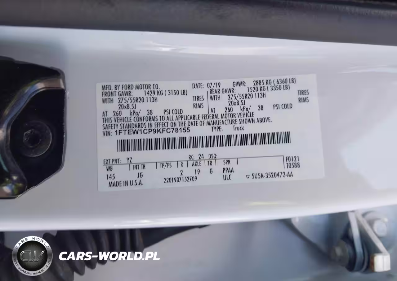 2019 Ford F-150 Xl VIN:1FTEW1CP9KFC78155 - 9