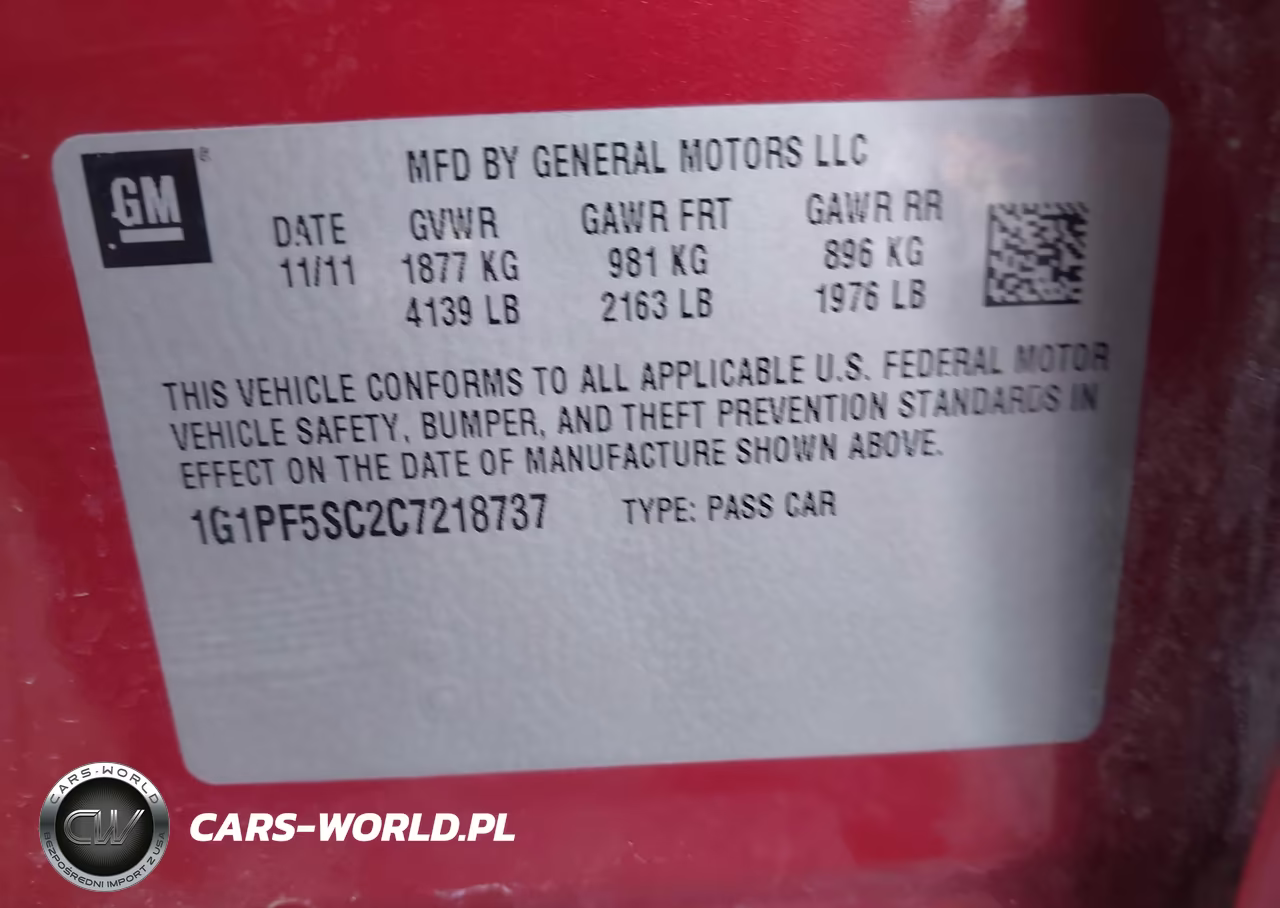 2012 Chevrolet Cruze 1Lt VIN:1G1PF5SC2C7218737 - 9