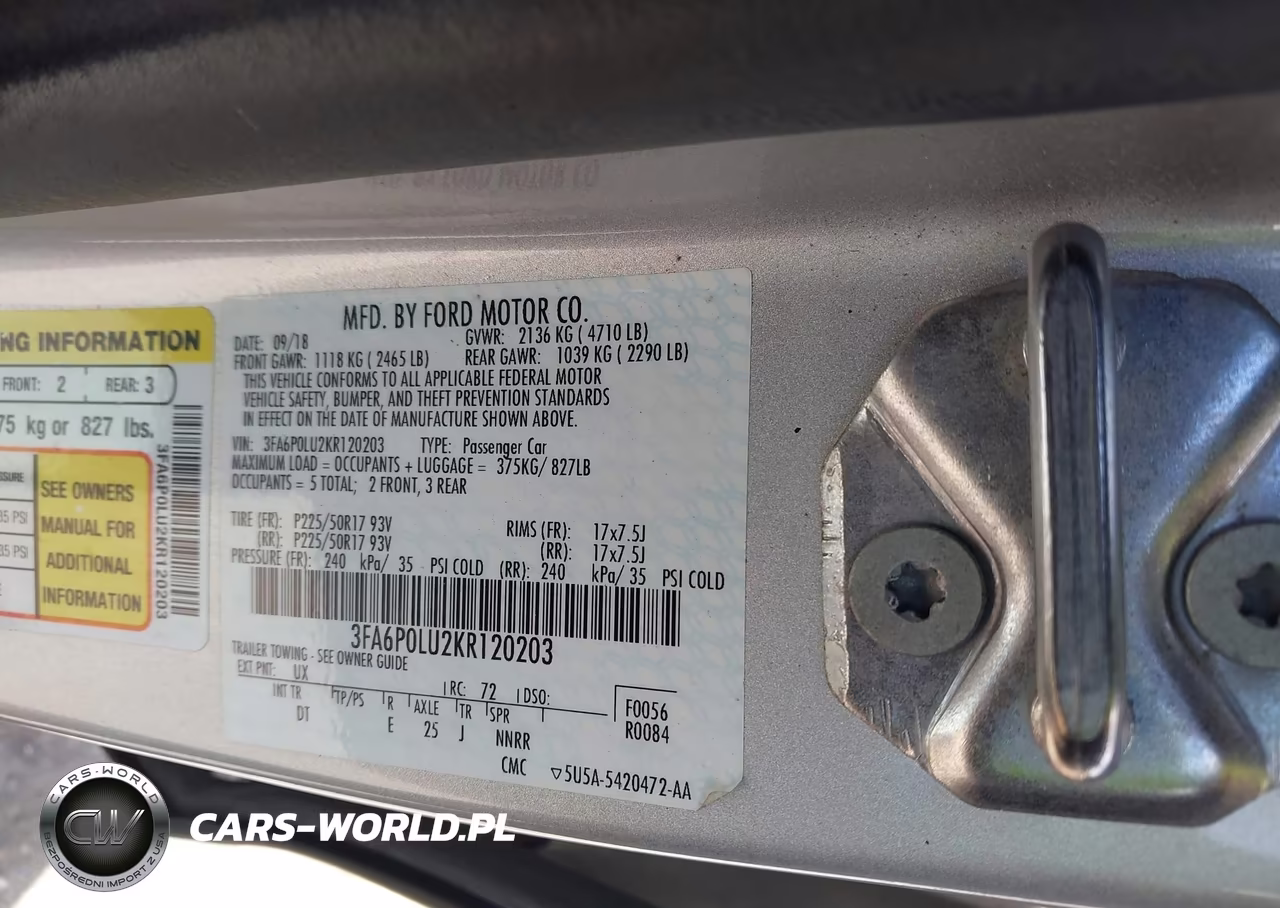 2019 Ford Fusion Hybrid Se VIN:3FA6P0LU2KR120203 - 9