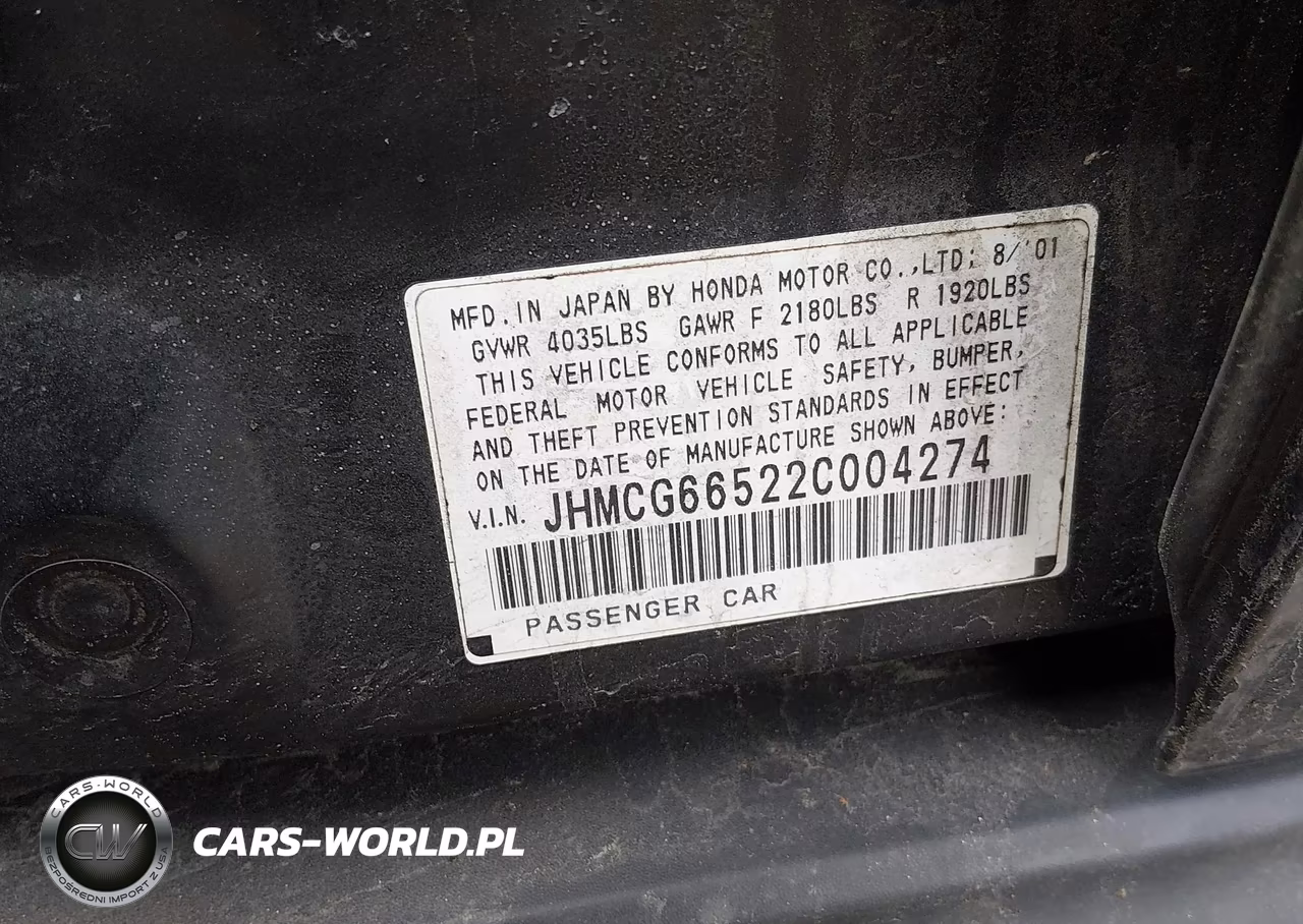 2002 Honda Accord 2.3 Lx VIN:JHMCG66522C004274 - 9
