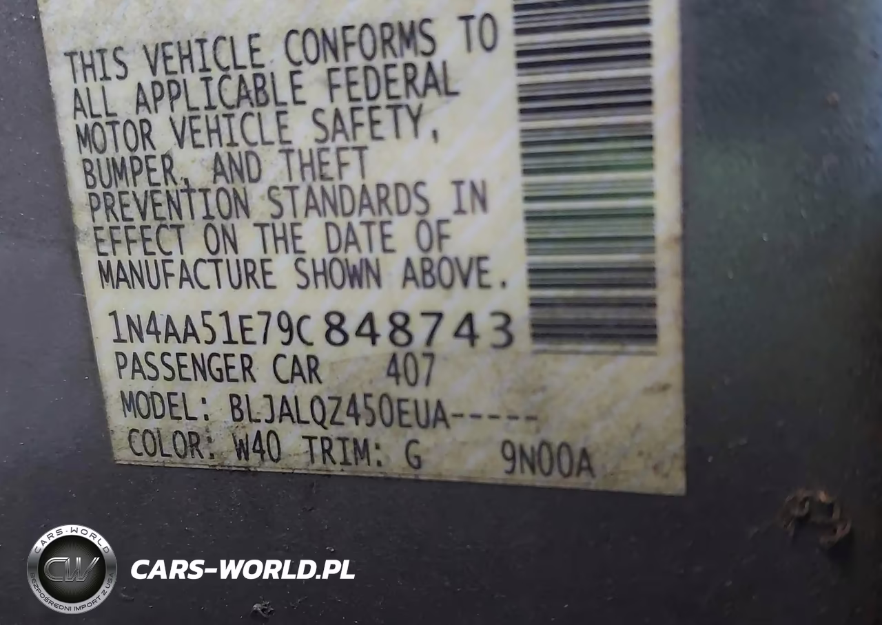2009 Nissan Maxima 3.5 S VIN:1N4AA51E79C848743 - 9