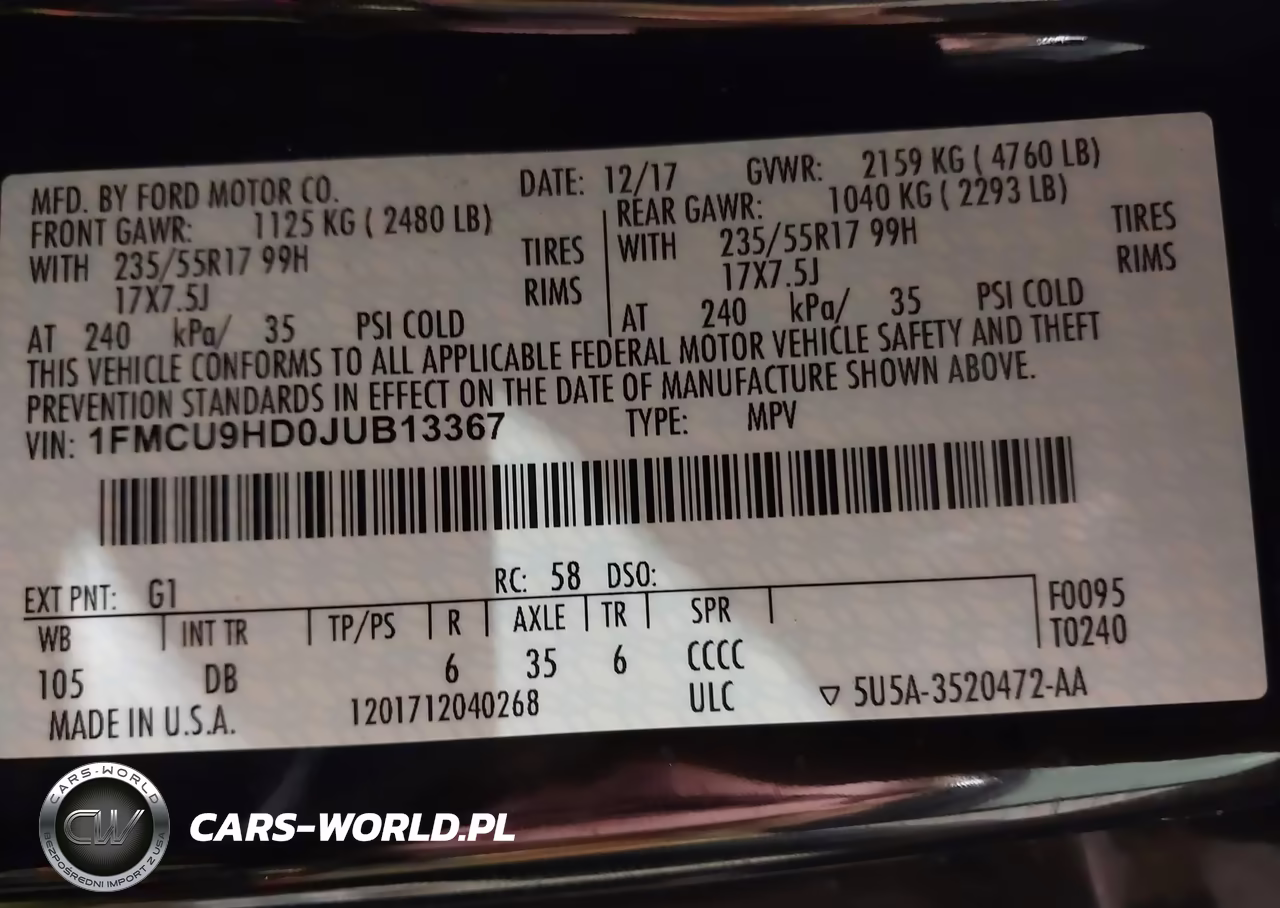 2018 Ford Escape Sel VIN:1FMCU9HD0JUB13367 - 9