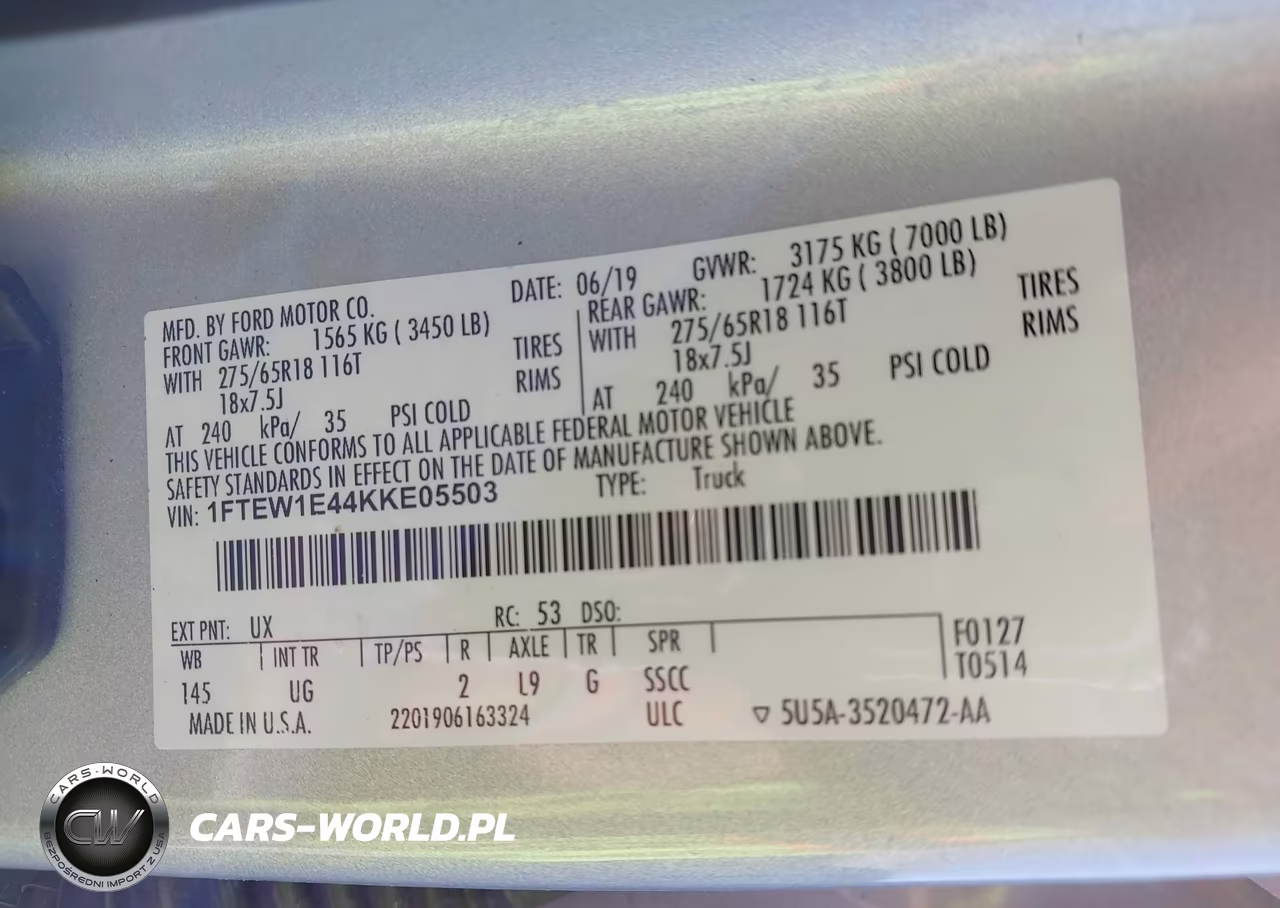 2019 Ford F-150 Xlt VIN:1FTEW1E44KKE05503 - 9
