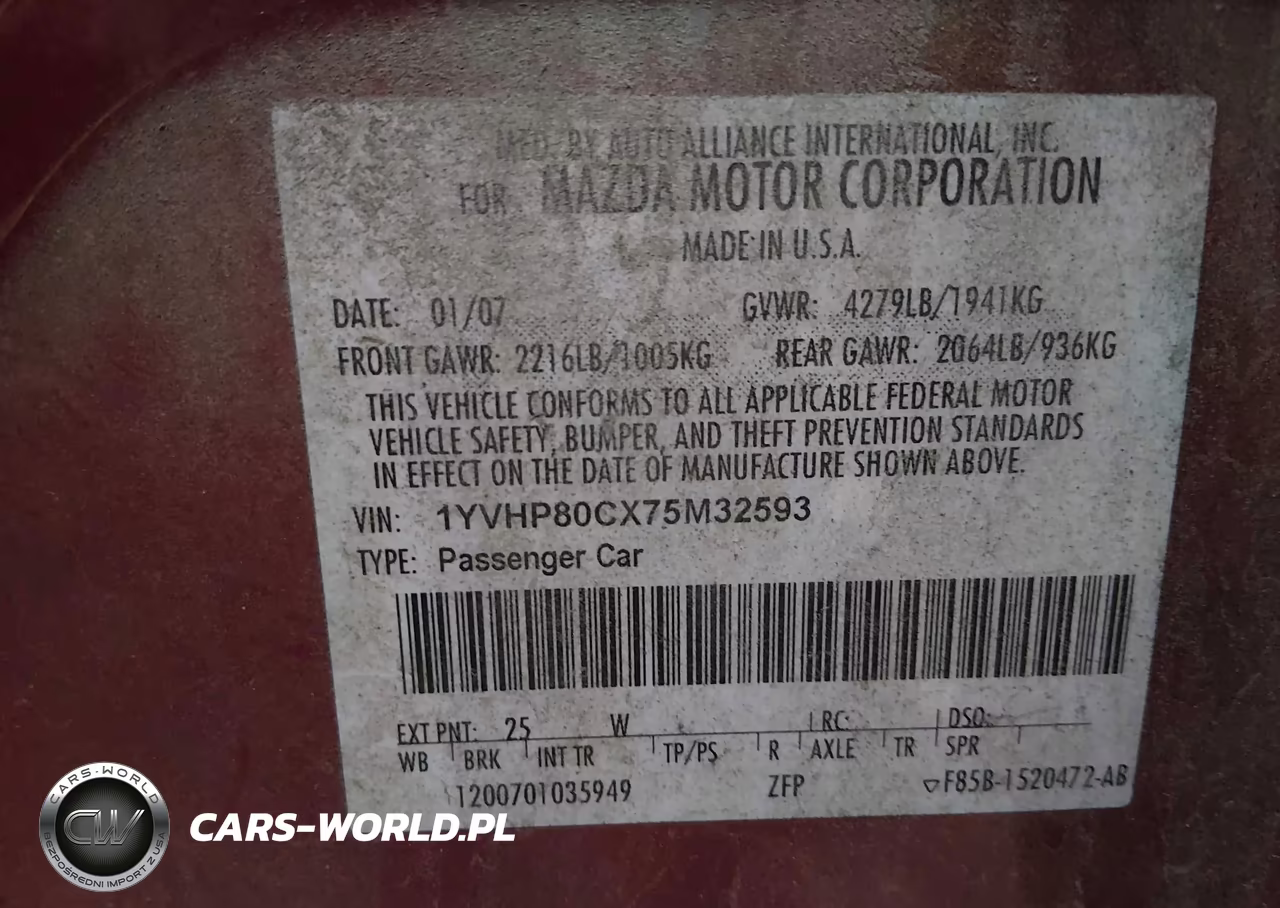 2007 Mazda Mazda6 I Touring VIN:1YVHP80CX75M32593 - 9