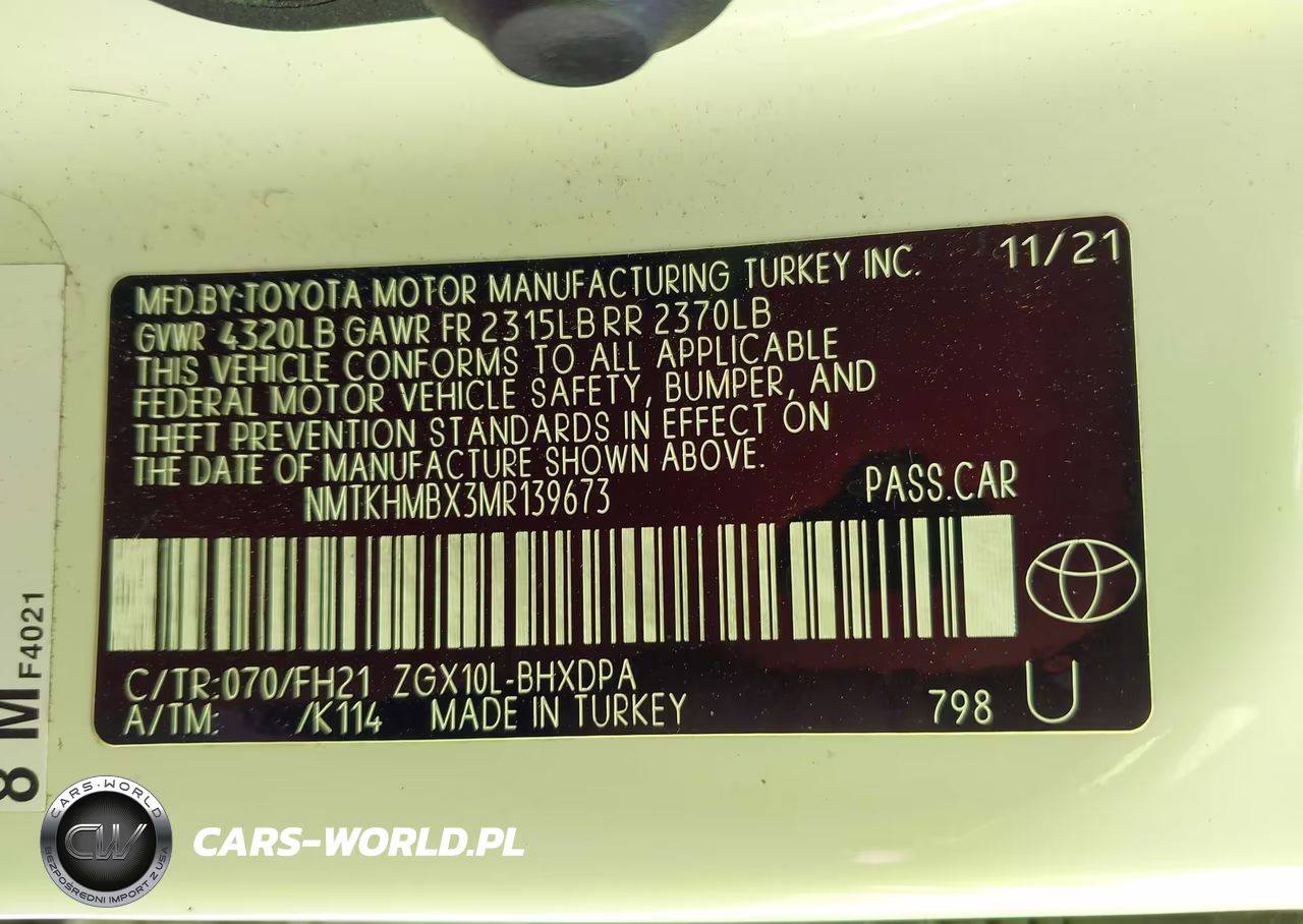 2021 Toyota C-Hr Le VIN:NMTKHMBX3MR139673 - 9