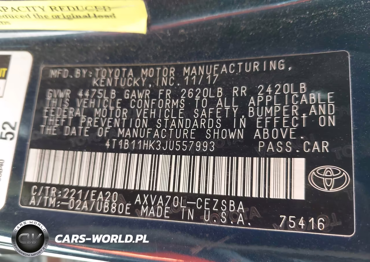 2018 Toyota Camry Se VIN:4T1B11HK3JU557993 - 9
