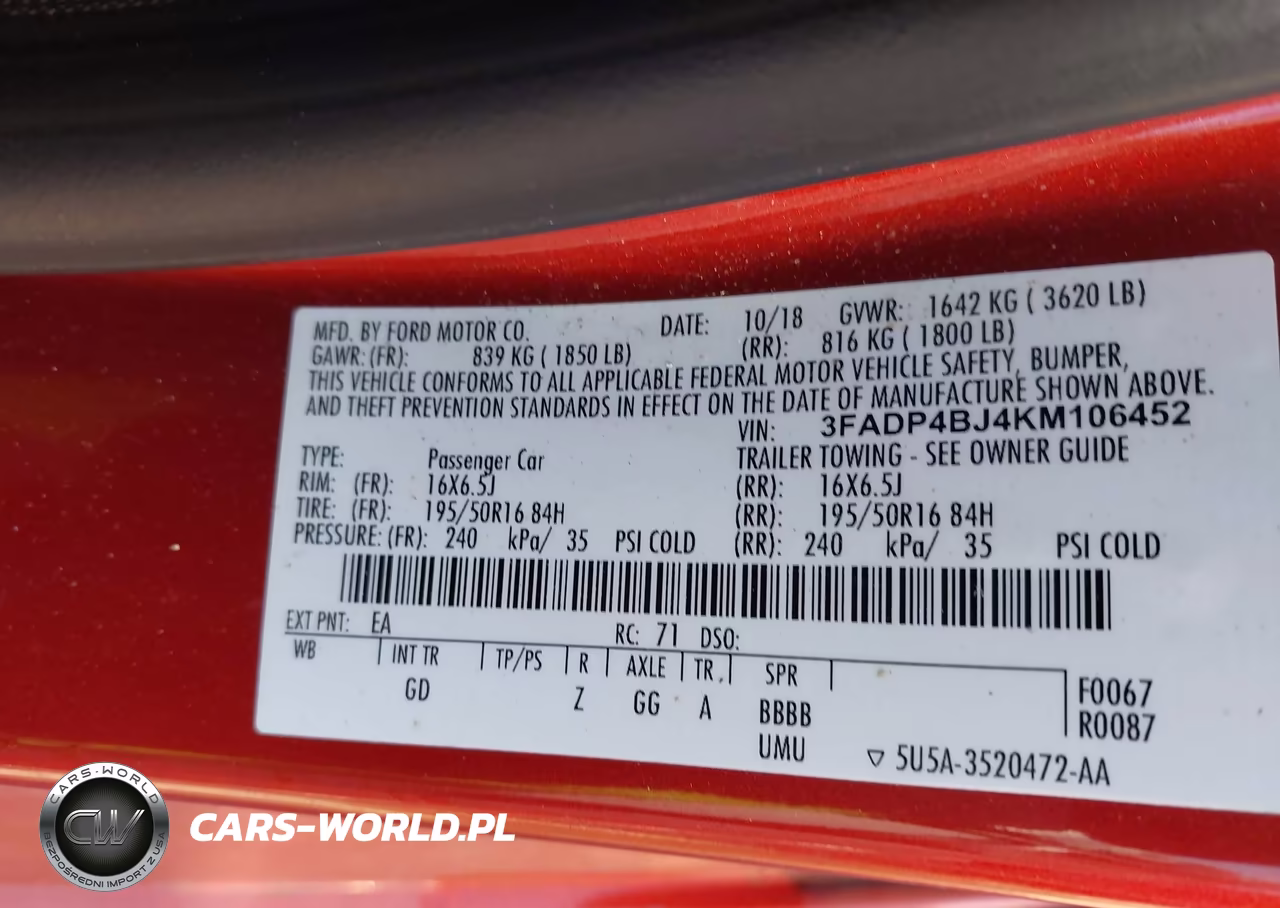 2019 Ford Fiesta Se VIN:3FADP4BJ4KM106452 - 9