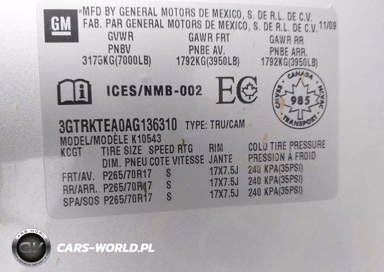 2010 GMC Sierra 1500 Work Truck VIN:3GTRKTEA0AG136310 - 9