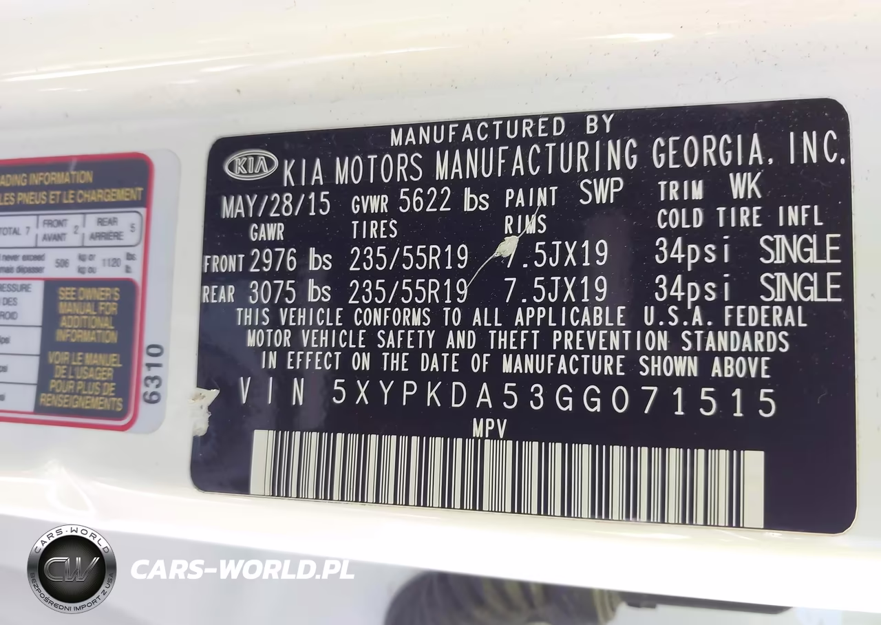 2016 Kia Sorento 3.3L Sx VIN:5XYPKDA53GG071515 - 9