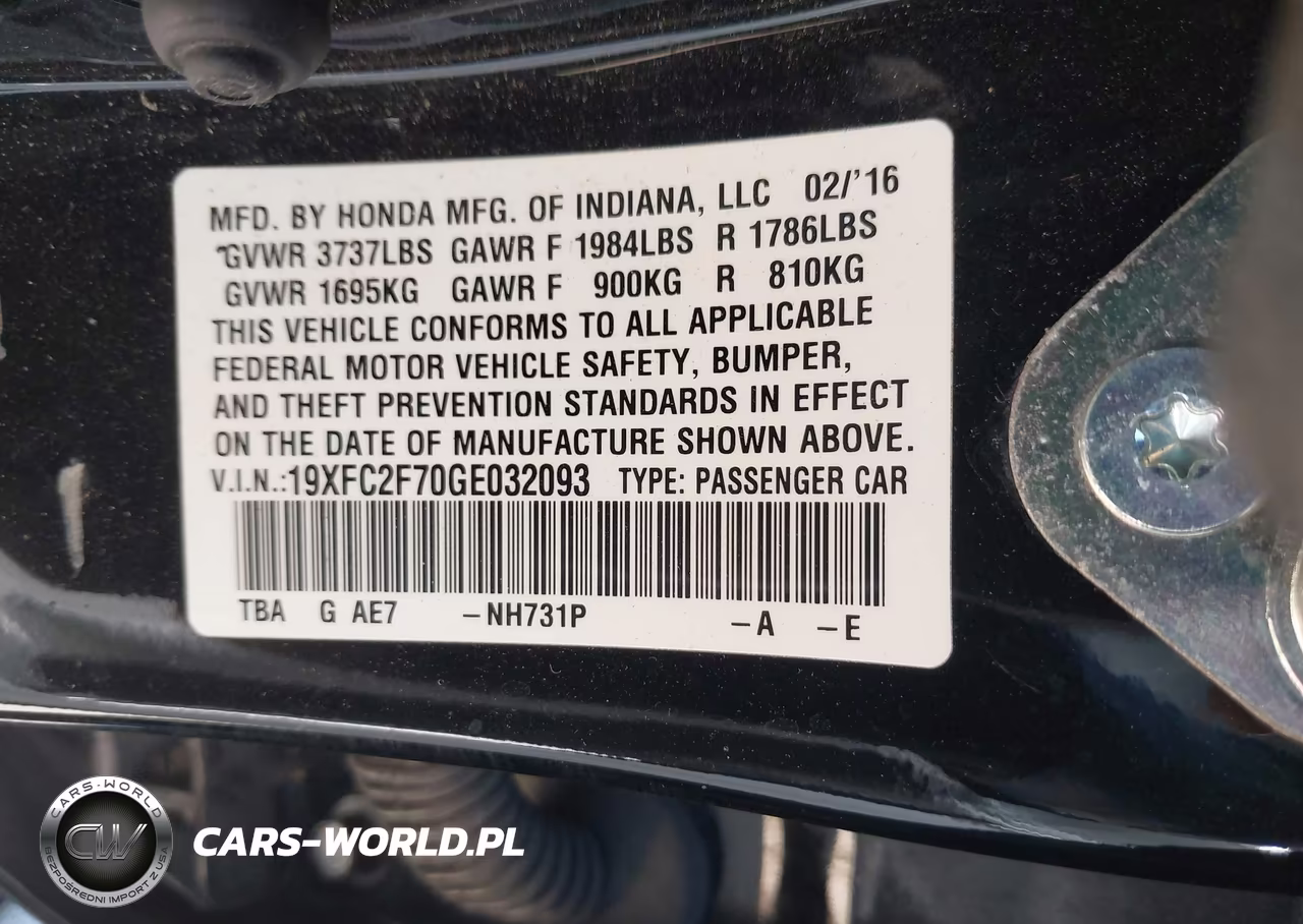 2016 Honda Civic Ex VIN:19XFC2F70GE032093 - 9