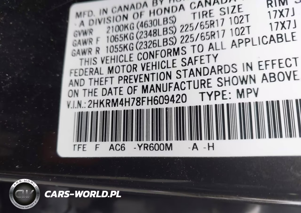 2015 Honda Cr-V Ex-L VIN:2HKRM4H78FH609420 - 9