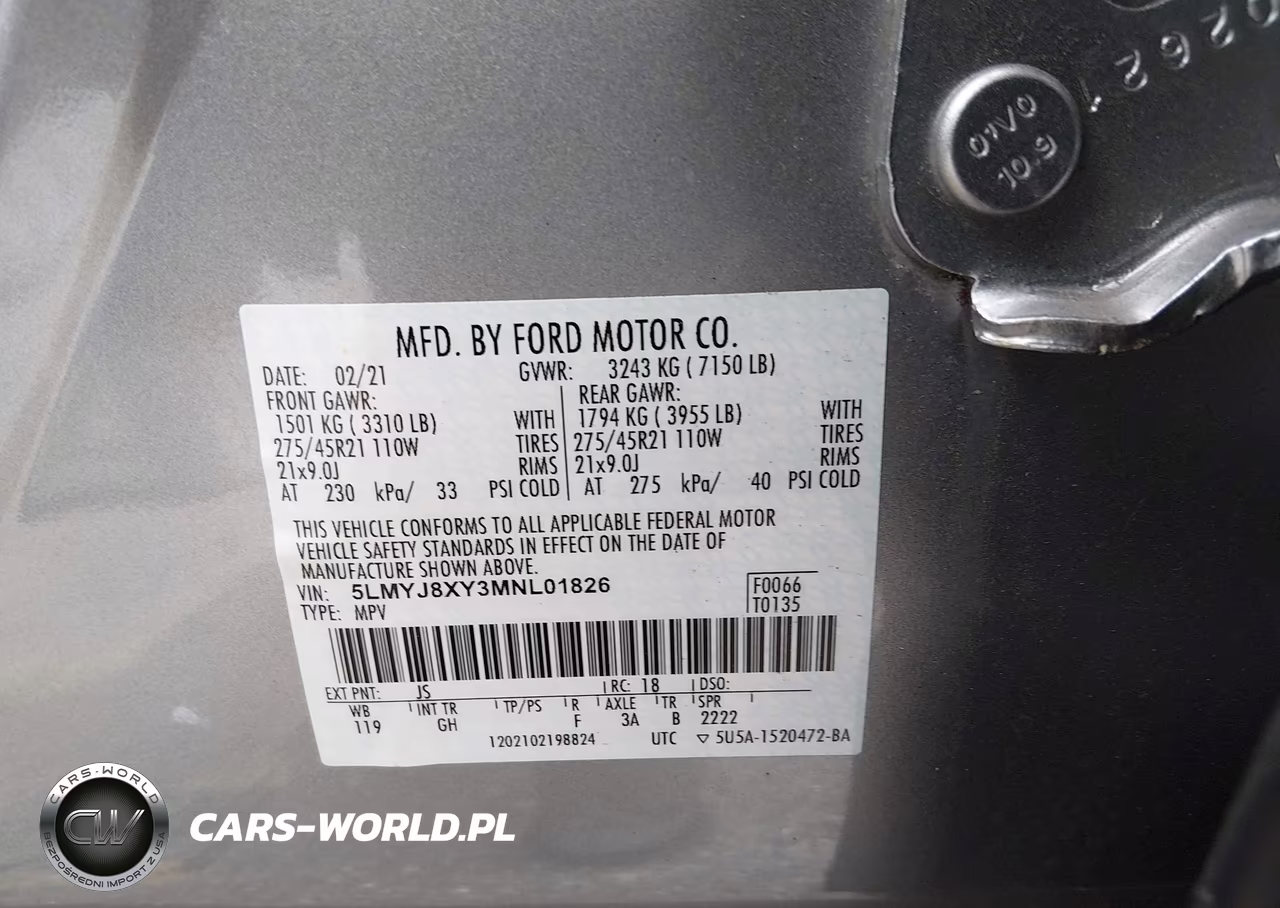 2021 Lincoln Aviator Grand Touring VIN:5LMYJ8XY3MNL01826 - 9
