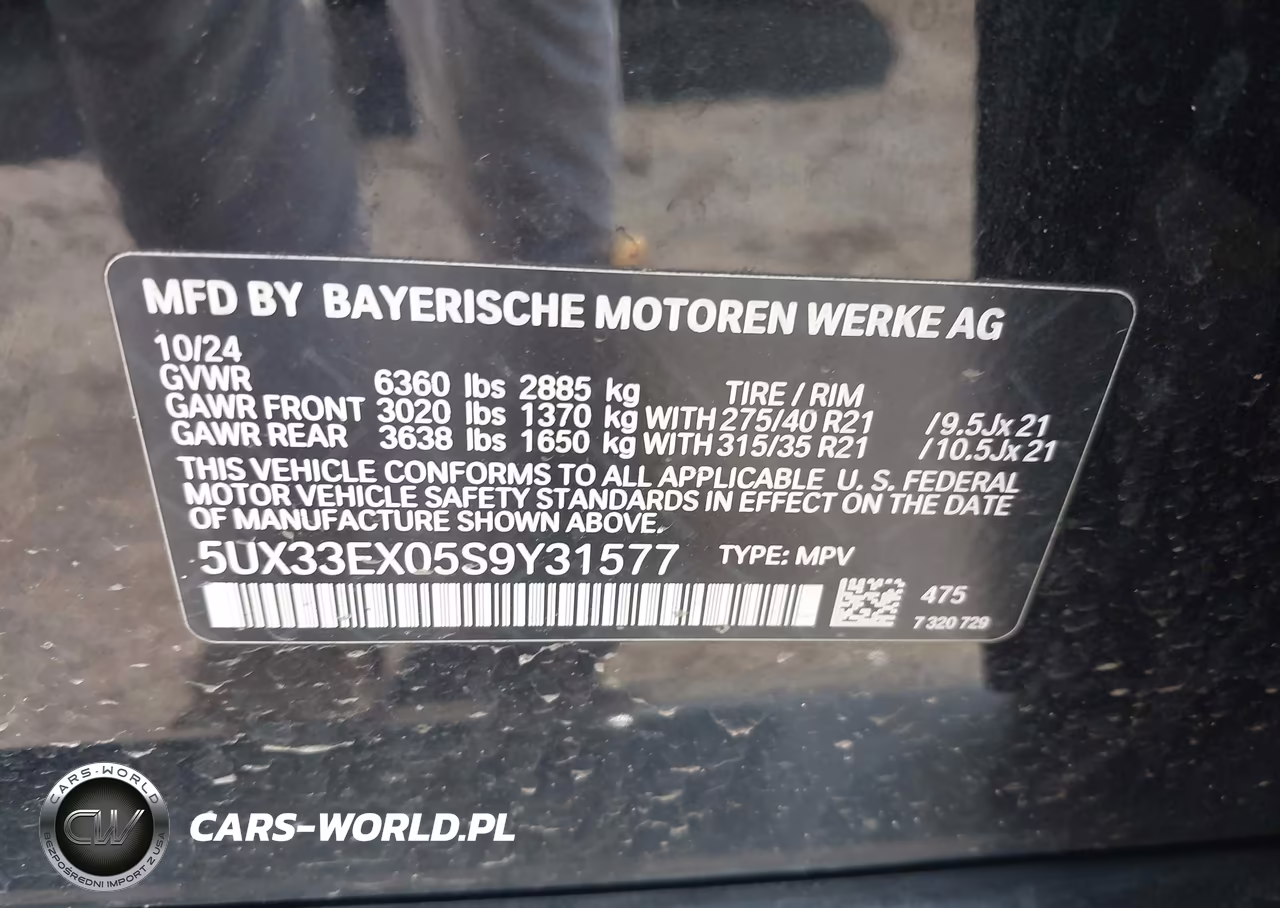 2025 BMW X6 xDrive40I VIN:5UX33EX05S9Y31577 - 9