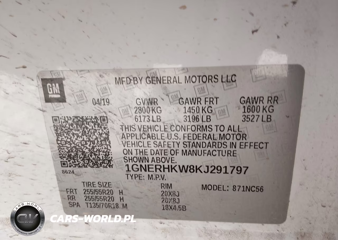 2019 Chevrolet Traverse 3Lt VIN:1GNERHKW8KJ291797 - 9