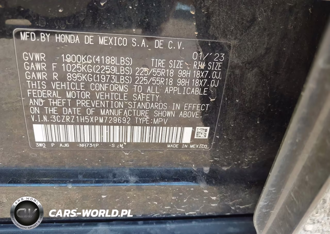 2023 Honda Hr-V 2Wd Sport VIN:3CZRZ1H5XPM729692 - 9