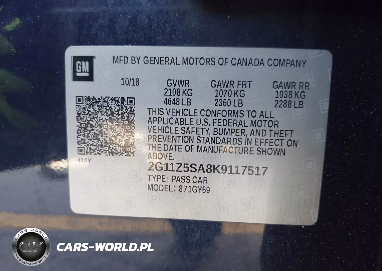 2019 Chevrolet Impala Lt VIN:2G11Z5SA8K9117517 - 9