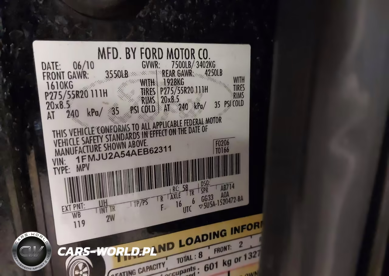 2010 Ford Expedition Limited VIN:1FMJU2A54AEB62311 - 9