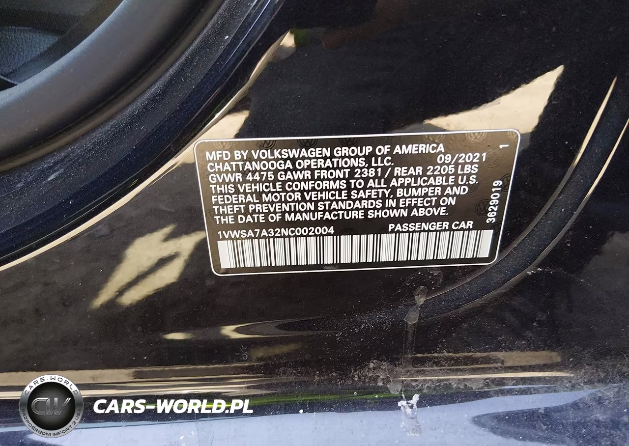 2022 Volkswagen Passat 2.0T Se VIN:1VWSA7A32NC002004 - 9