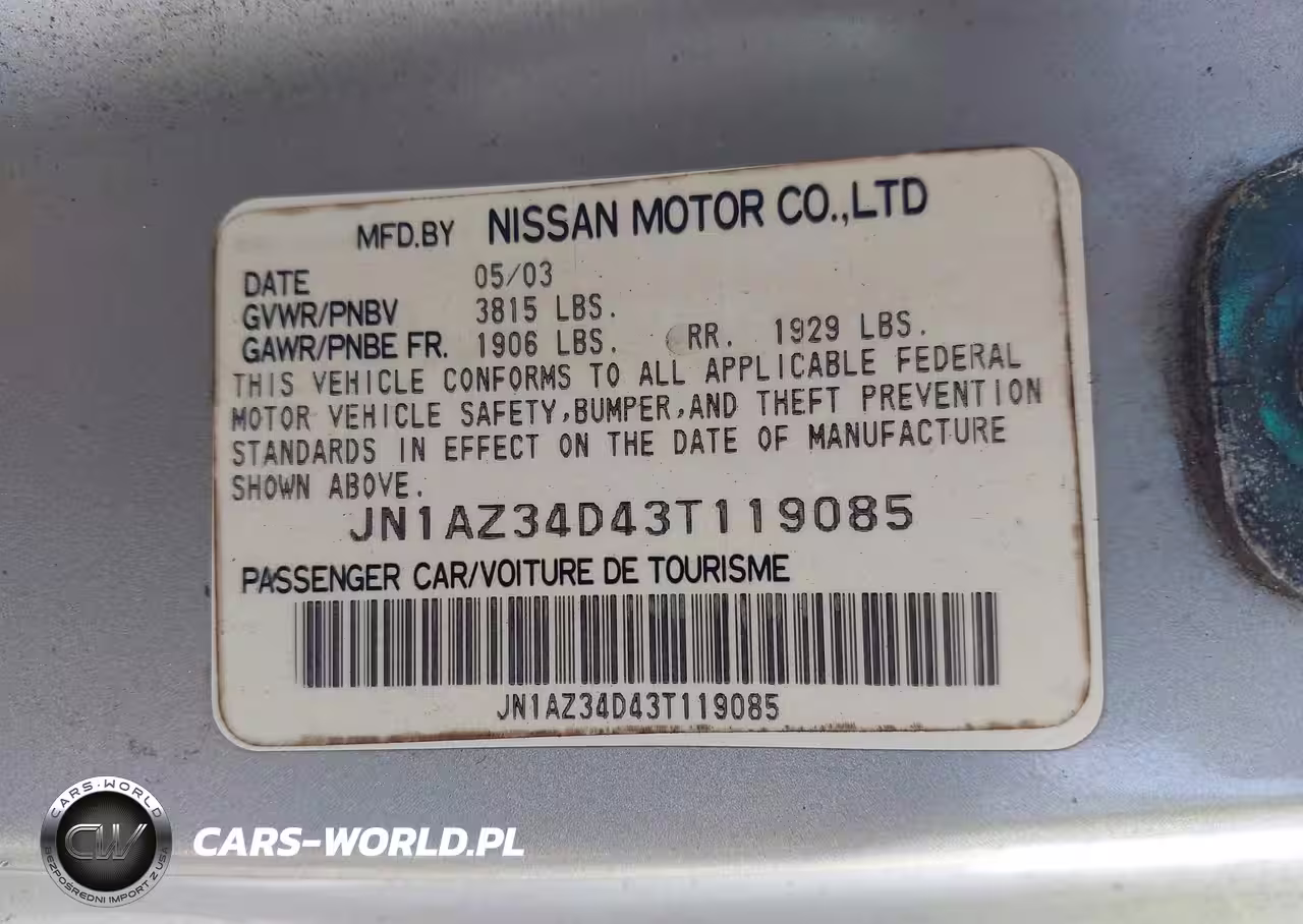 2003 Nissan 350Z Enthusiast VIN:JN1AZ34D43T119085 - 9