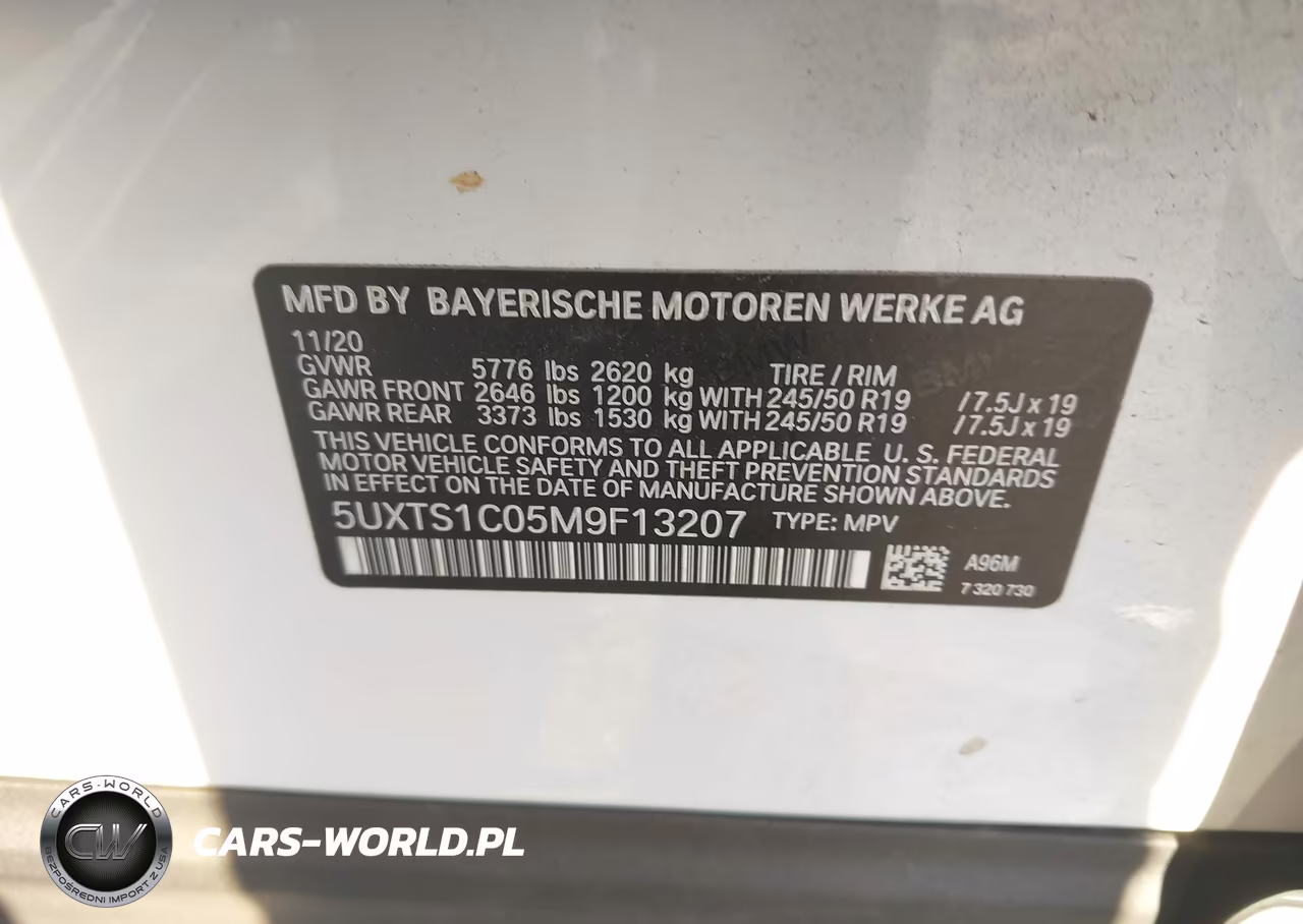 2021 BMW X3 Phev xDrive30E VIN:5UXTS1C05M9F13207 - 9