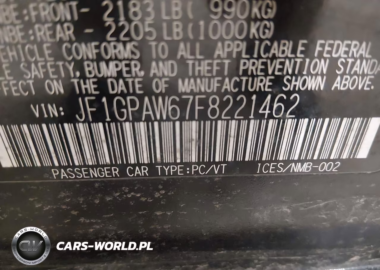 2015 Subaru Impreza 2.0I Sport Limited VIN:JF1GPAW67F8221462 - 9