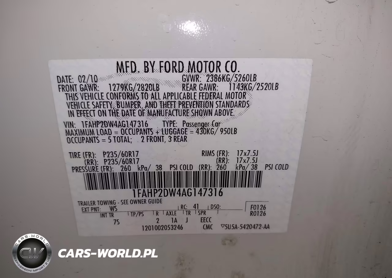 2010 Ford Taurus Se VIN:1FAHP2DW4AG147316 - 9