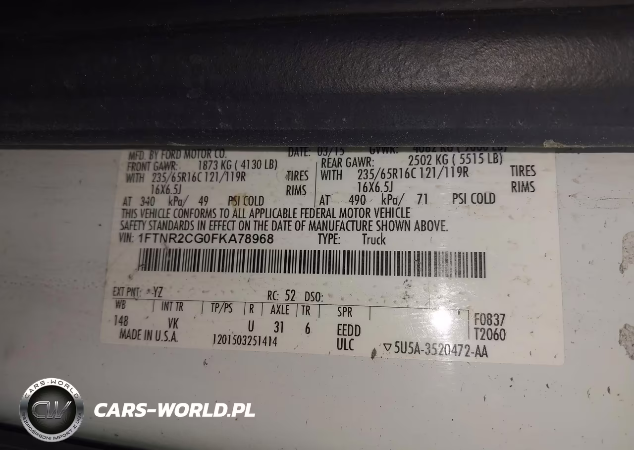 2015 Ford Transit-250 VIN:1FTNR2CG0FKA78968 - 9