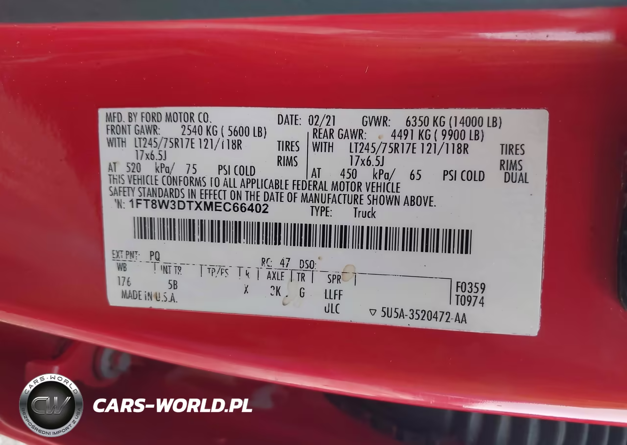 2021 Ford F-350 Lariat VIN:1FT8W3DTXMEC66402 - 8