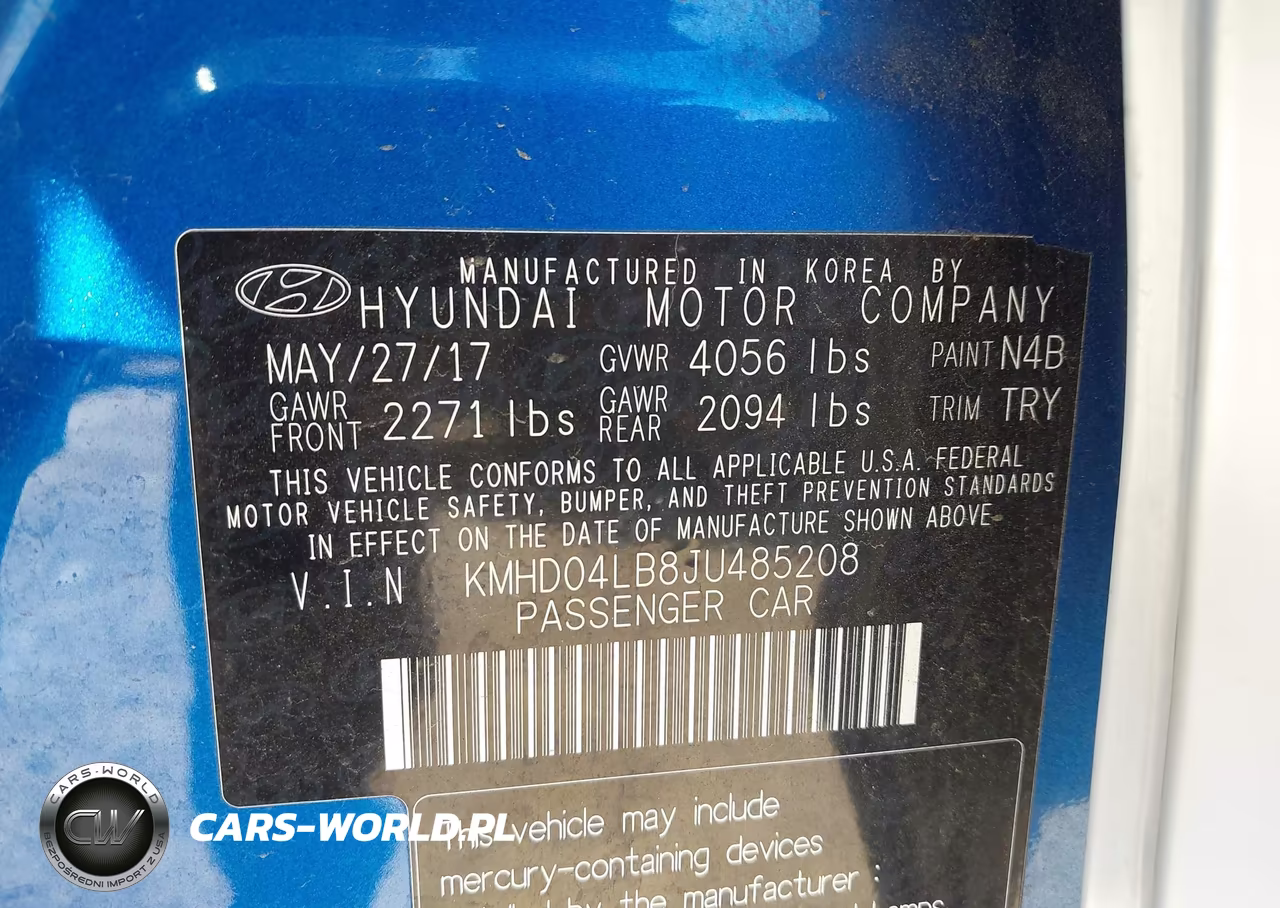 2018 Hyundai Elantra Sport VIN:KMHD04LB8JU485208 - 9