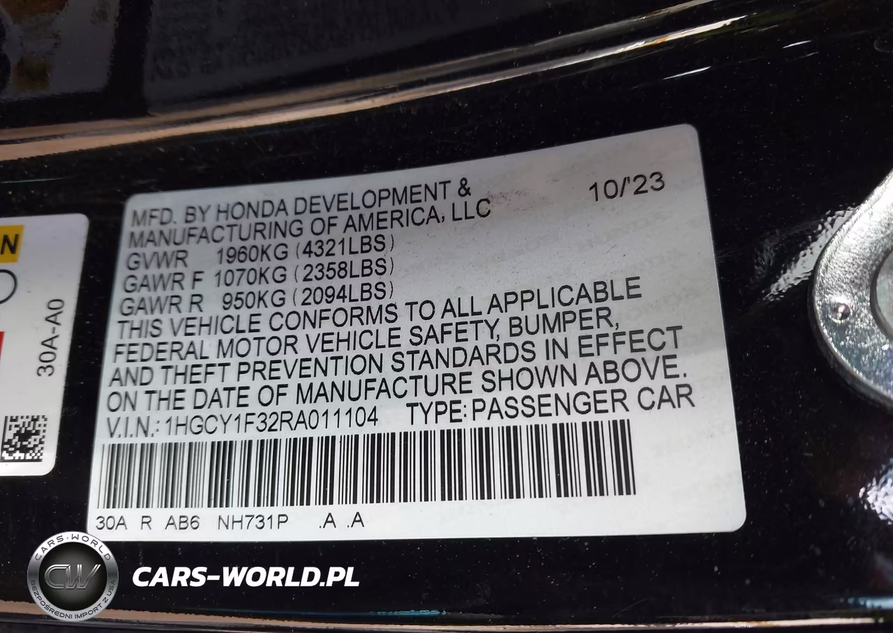 2024 Honda Accord Ex VIN:1HGCY1F32RA011104 - 9
