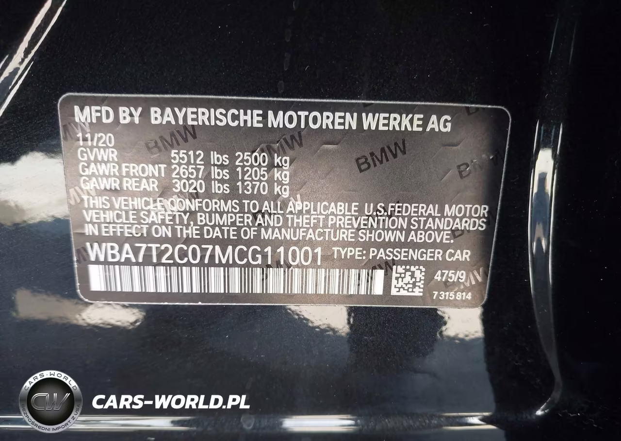 2021 BMW 740I VIN:WBA7T2C07MCG11001 - 9
