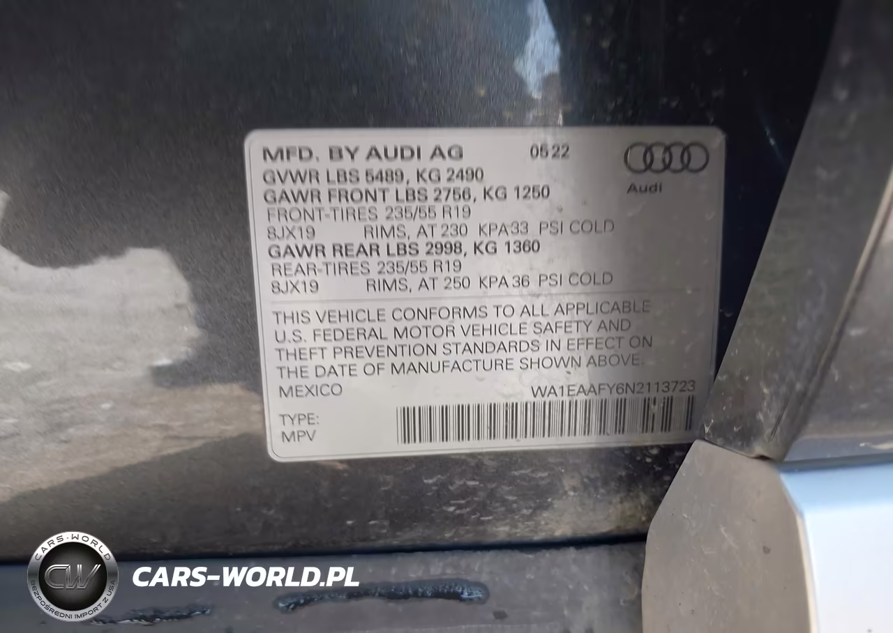 2022 Audi Q5 Premium Plus 45 Tfsi S Line Quattro S Tronic VIN:WA1EAAFY6N2113723 - 9