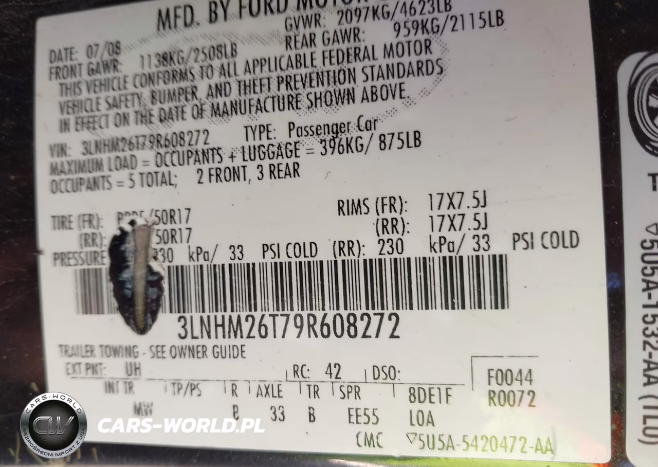 2009 Lincoln Mkz VIN:3LNHM26T79R608272 - 9