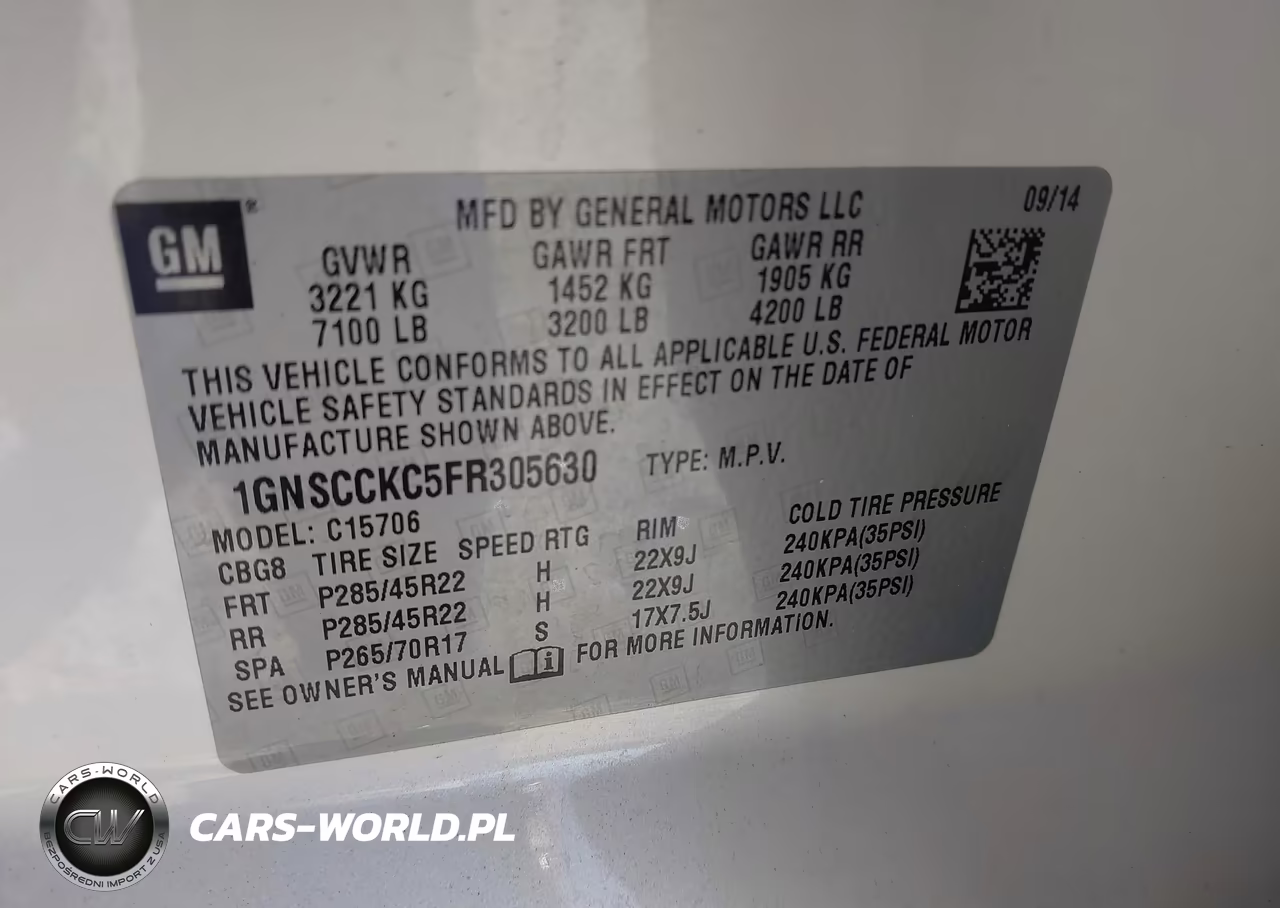 2015 Chevrolet Tahoe Ltz VIN:1GNSCCKC5FR305630 - 9