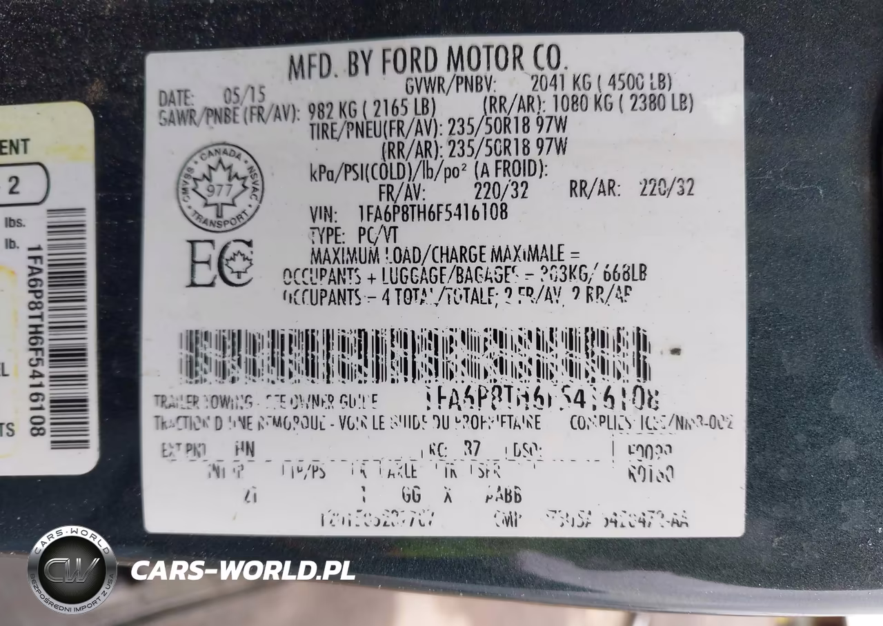 2015 Ford Mustang Ecoboost VIN:1FA6P8TH6F5416108 - 9