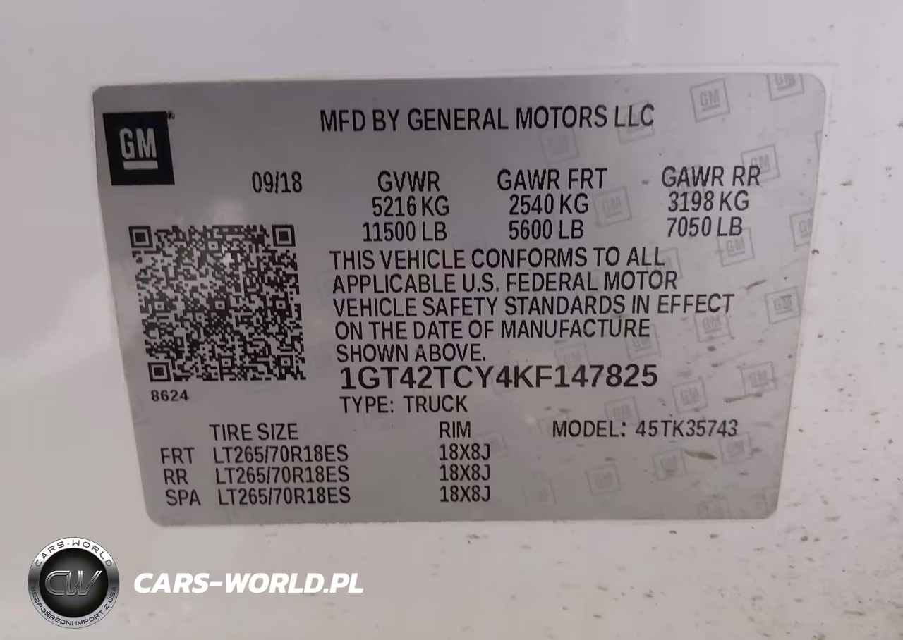 2019 GMC Sierra 3500Hd VIN:1GT42TCY4KF147825 - 8