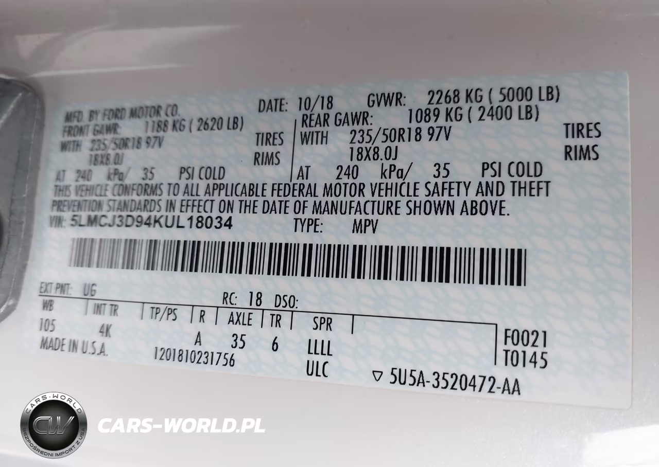 2019 Lincoln Mkc Reserve VIN:5LMCJ3D94KUL18034 - 9