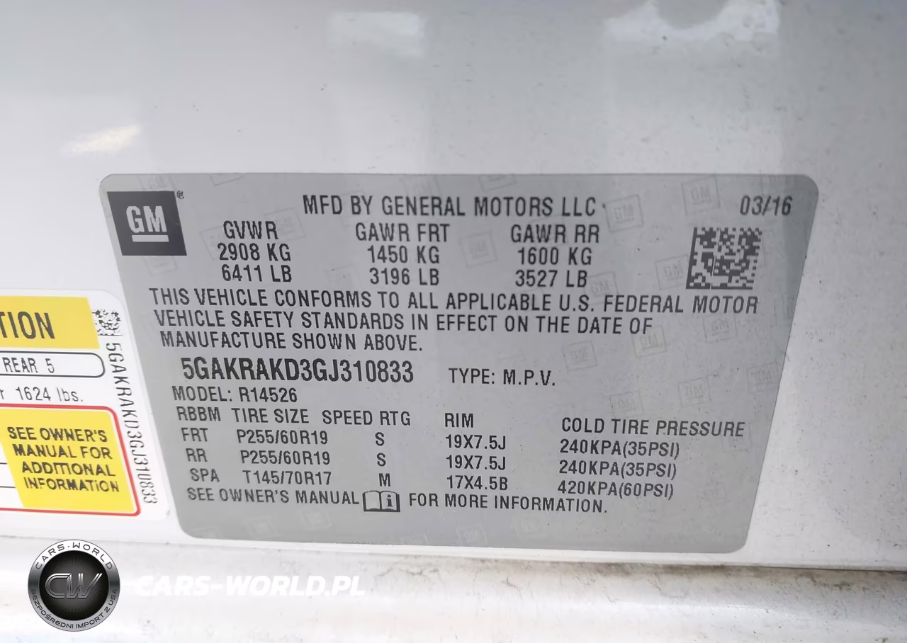 2016 Buick Enclave Convenience VIN:5GAKRAKD3GJ310833 - 9