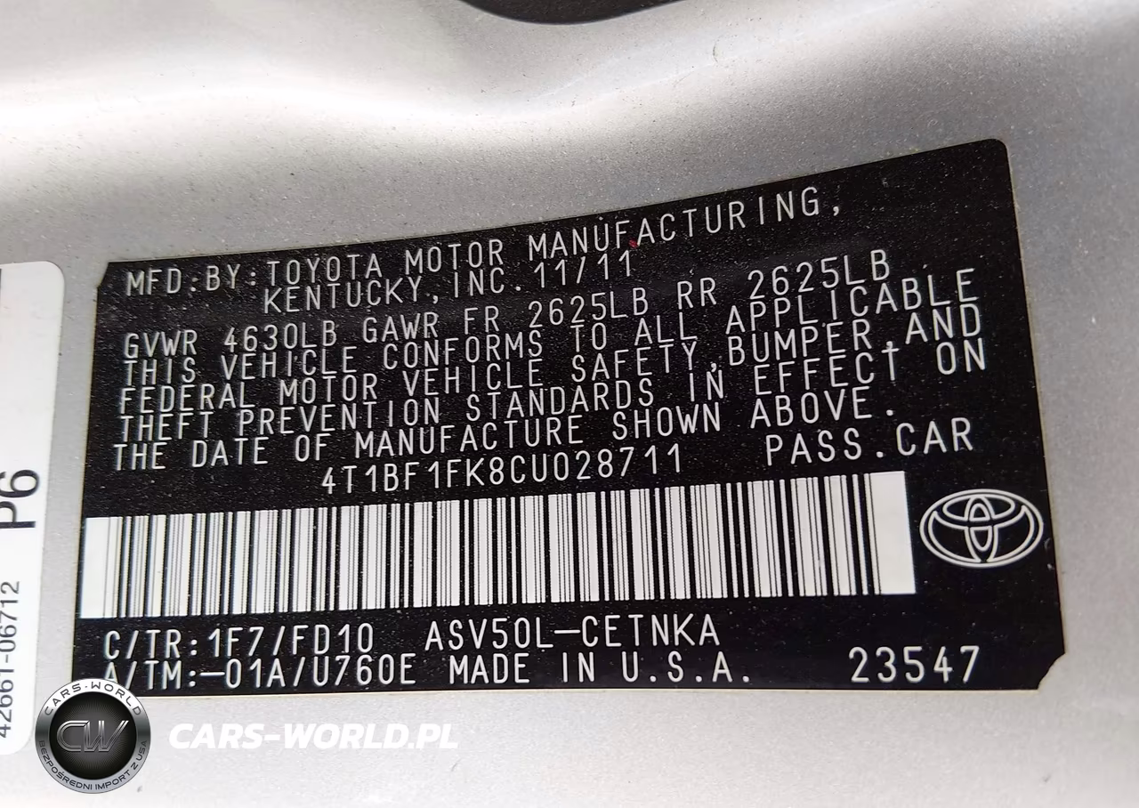 2012 Toyota Camry Le VIN:4T1BF1FK8CU028711 - 9