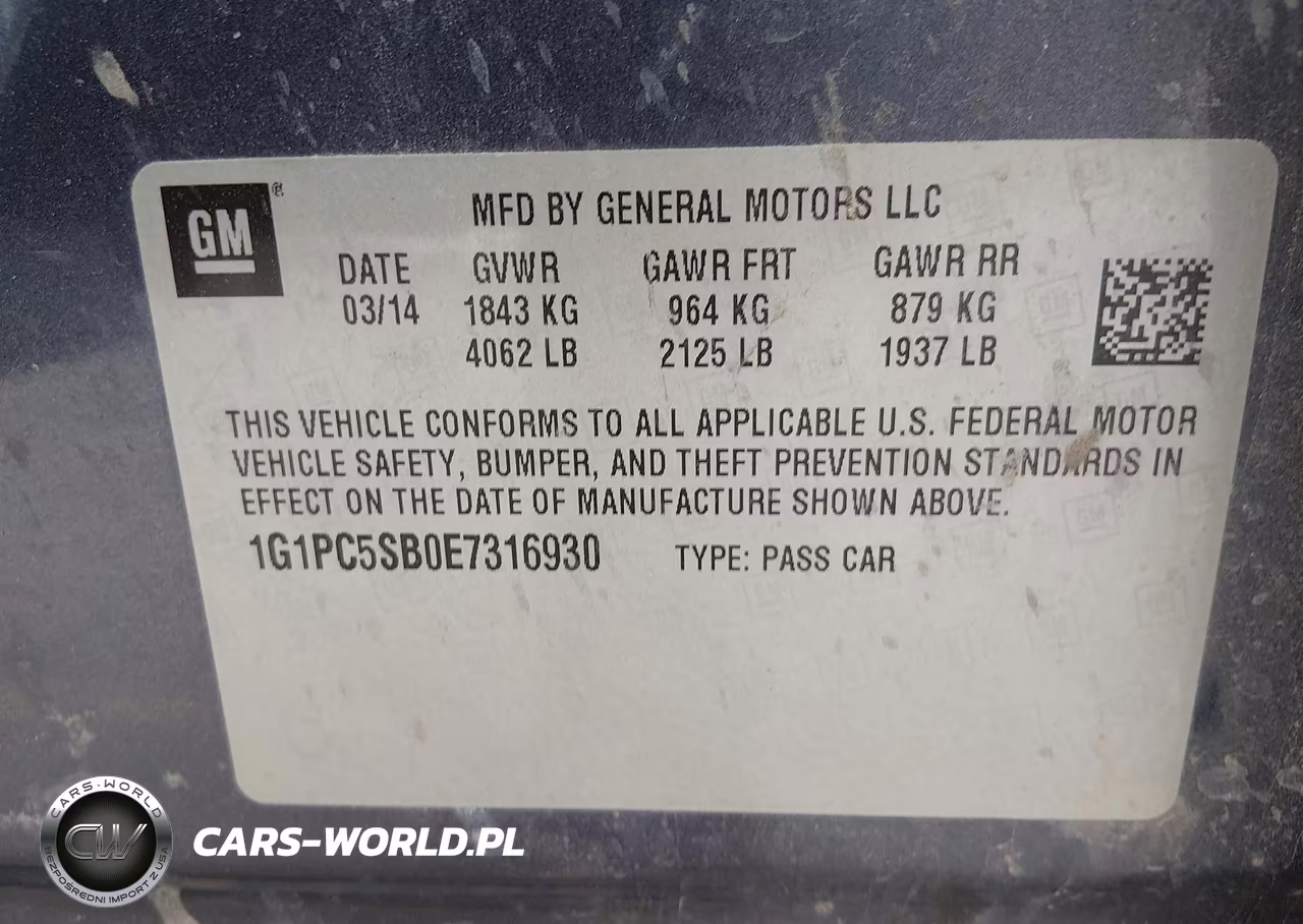 2014 Chevrolet Cruze 1Lt Auto VIN:1G1PC5SB0E7316930 - 9