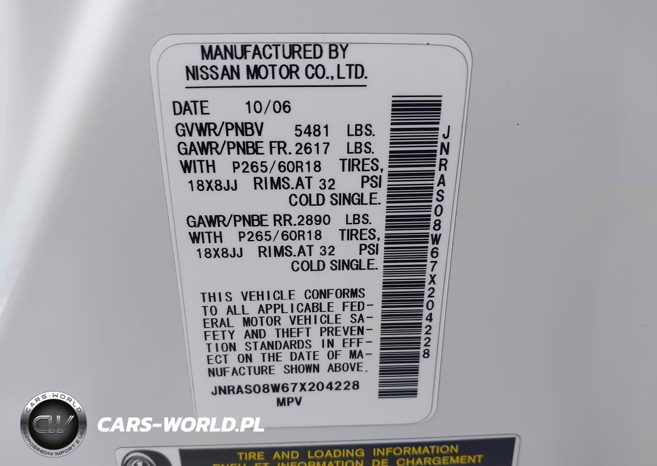 2007 Infiniti Fx35 VIN:JNRAS08W67X204228 - 9