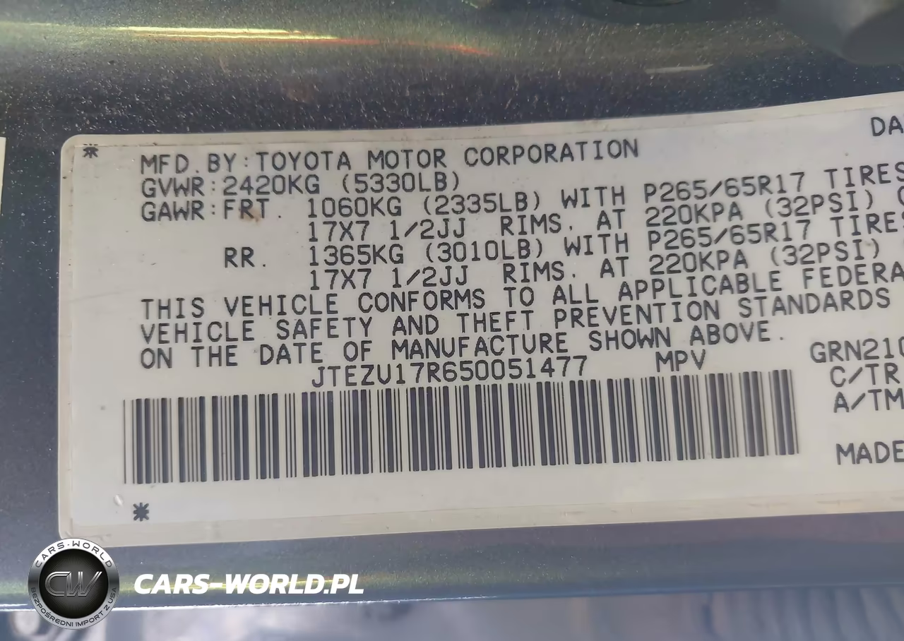 2005 Toyota 4Runner Limited V6 VIN:JTEZU17R650051477 - 9