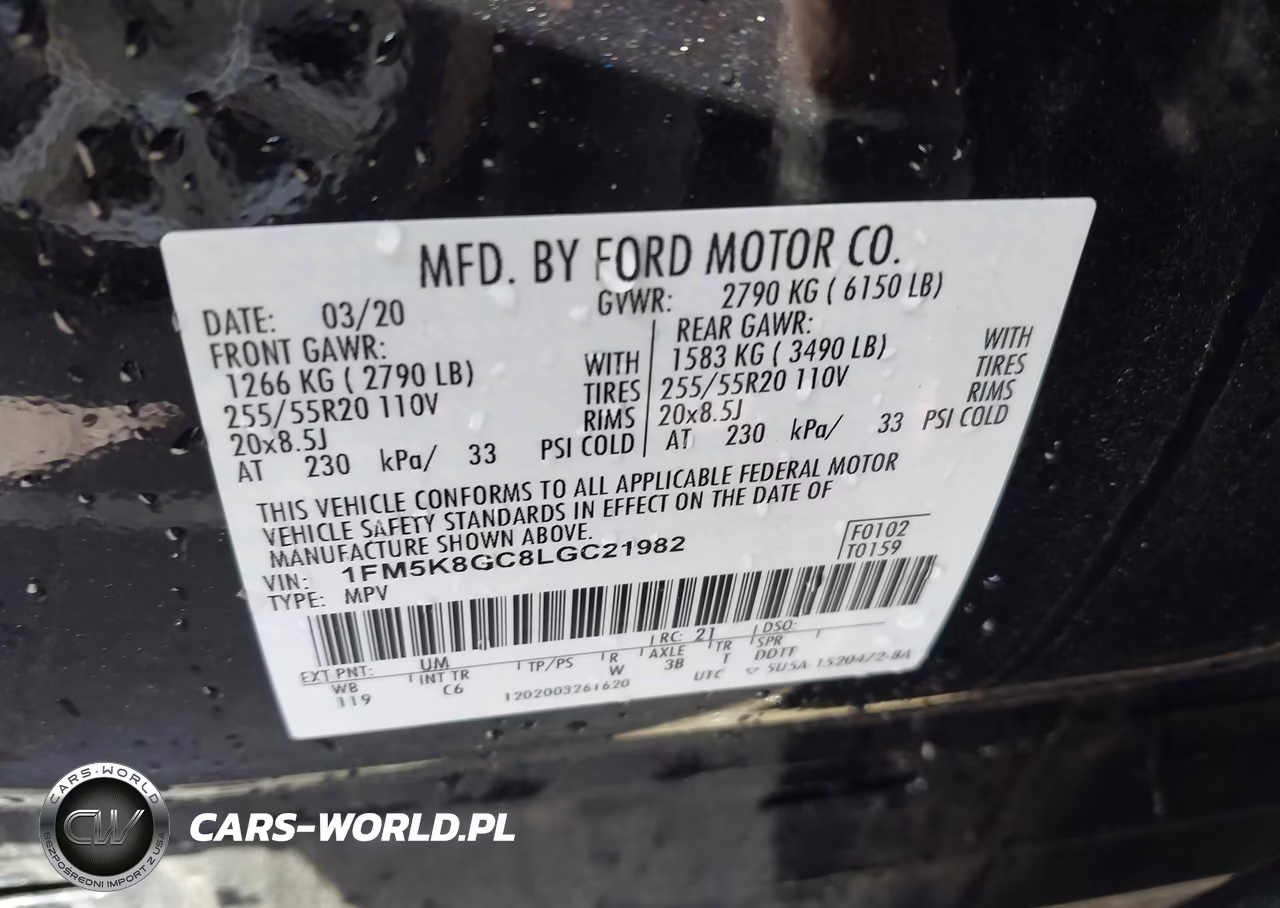 2020 Ford Explorer St VIN:1FM5K8GC8LGC21982 - 9