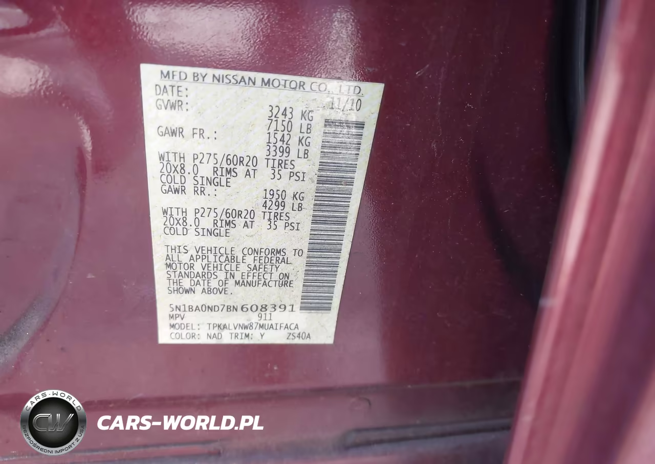 2011 Nissan Armada Platinum VIN:5N1BA0ND7BN608391 - 9
