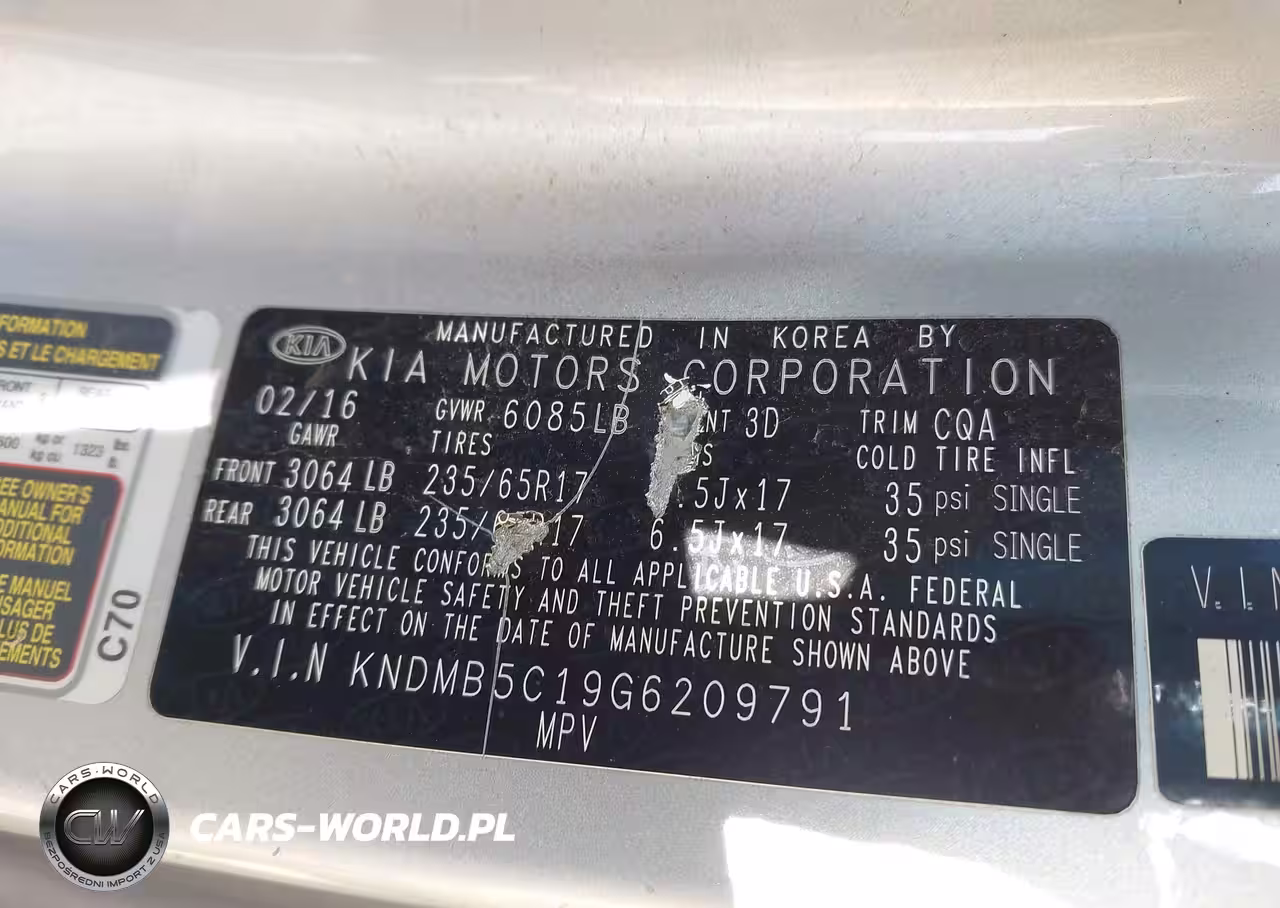 2016 Kia Sedona Lx VIN:KNDMB5C19G6209791 - 9