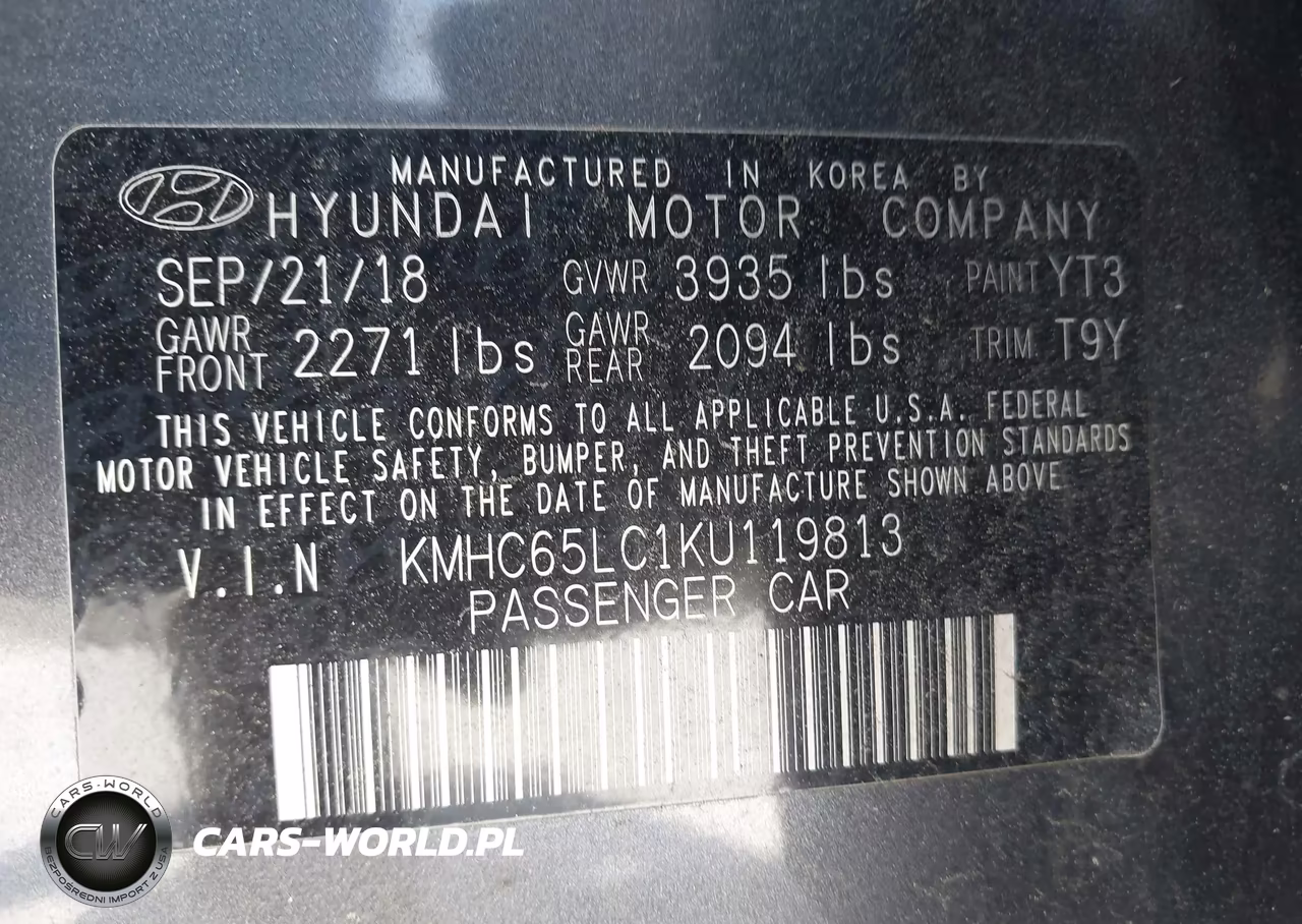 2019 Hyundai Ioniq Hybrid Blue VIN:KMHC65LC1KU119813 - 9