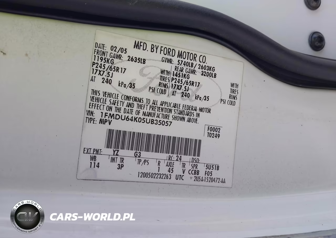 2005 Ford Explorer Eddie Bauer VIN:1FMDU64K05UB35057 - 9