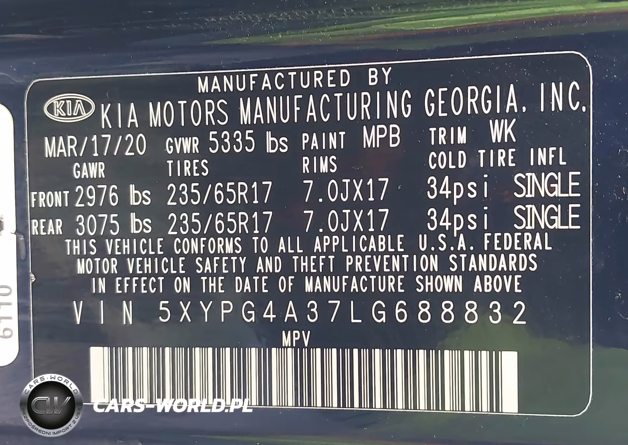 2020 Kia Sorento 2.4L Lx VIN:5XYPG4A37LG688832 - 9