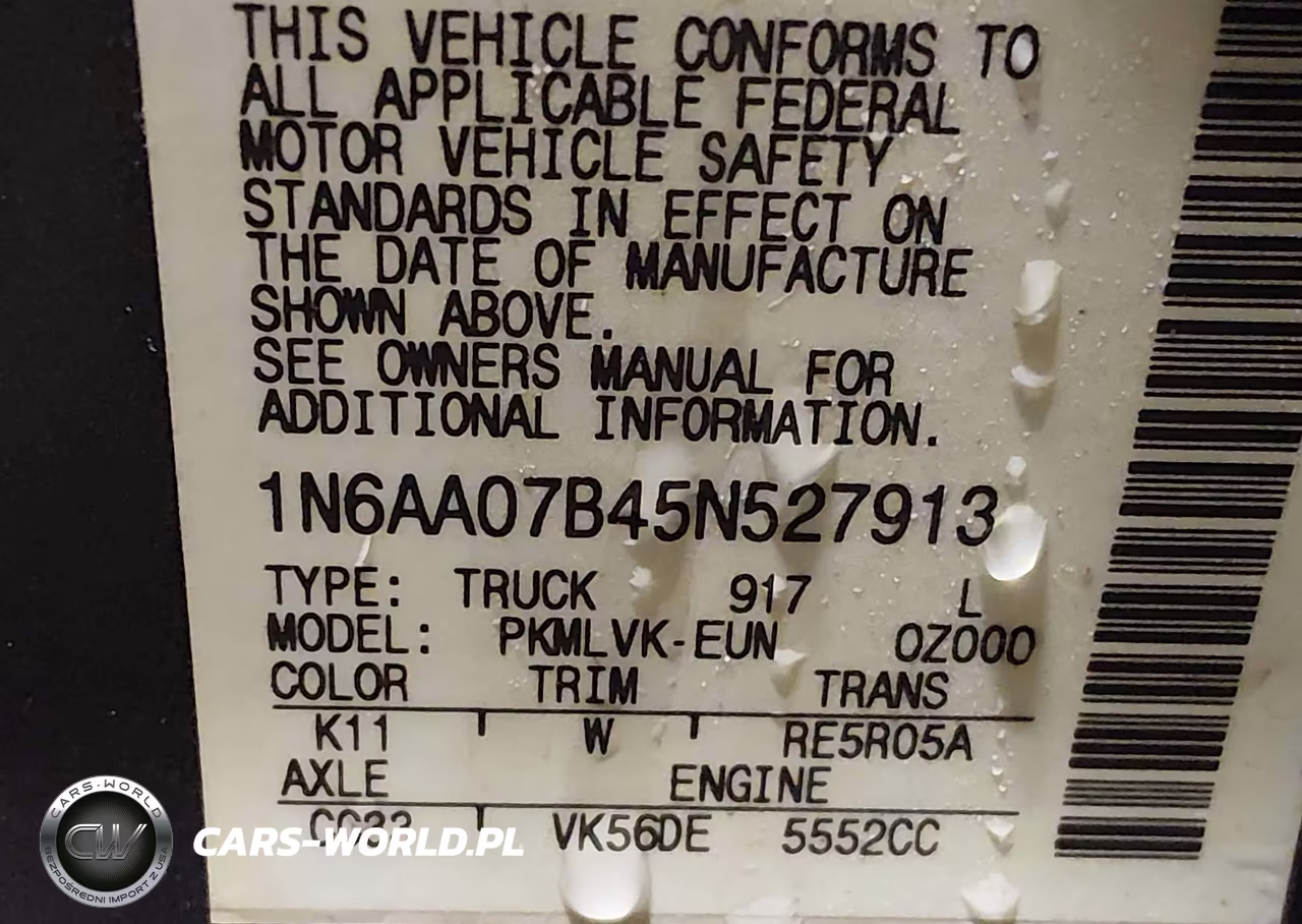 2005 Nissan Titan Le VIN:1N6AA07B45N527913 - 9
