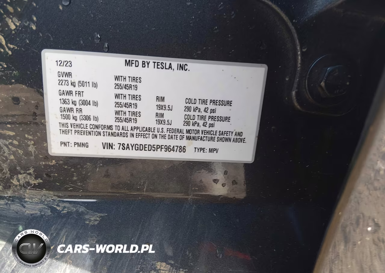 2023 Tesla Model Y Rwd VIN:7SAYGDED5PF964786 - 9